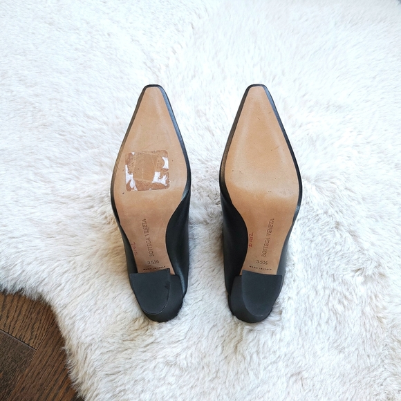 Bottega Veneta Square Pointy Toe Curved Block Heel Lamb Leather Mule - Picture 11 of 12